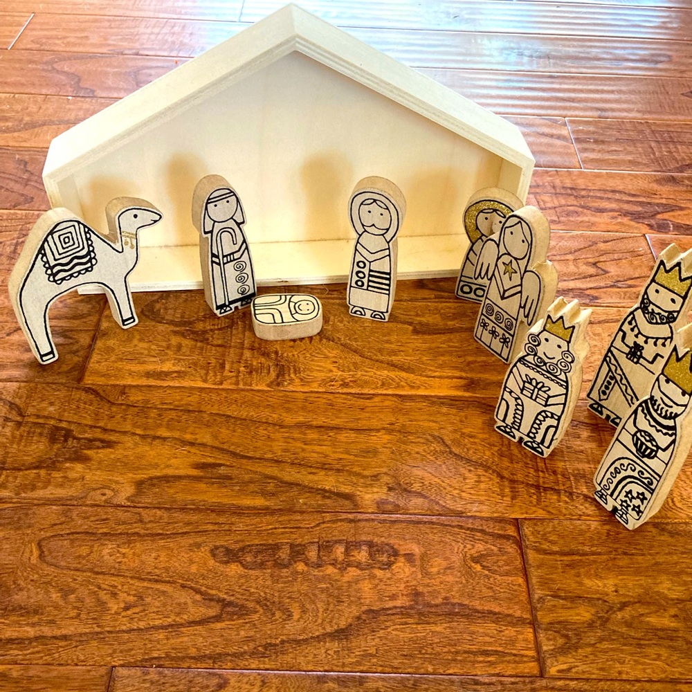 Wooden nativity Christmas set 🎄✨